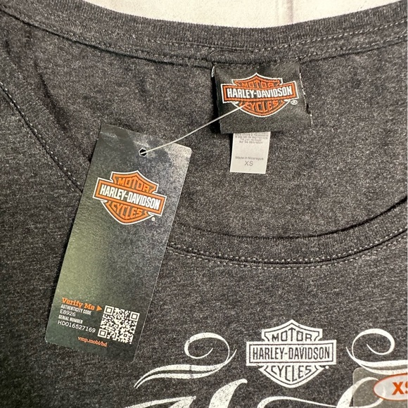 HARLEY Davidson Bar & Shield West Virginia Short Sleeve Tee Dark Gray Sz XS NWT - Picture 4 of 10